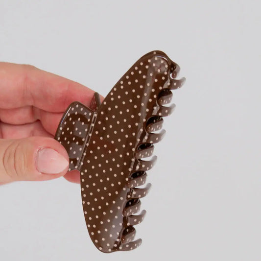 Preorder: Shop Andi Cinnamon Polka Dot Claw Clip