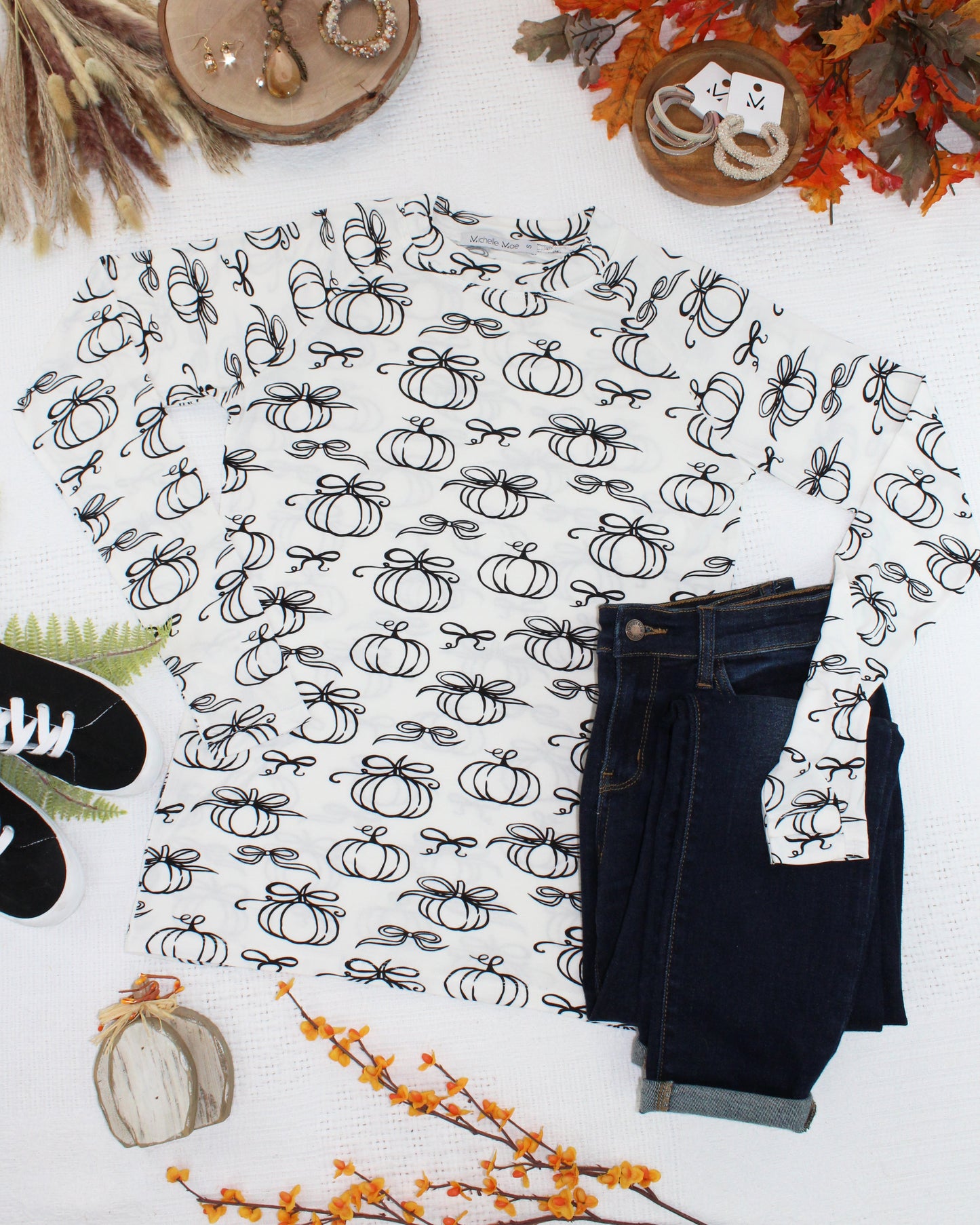 Michelle Mae Blair Long Sleeve Top - Classic Pumpkins