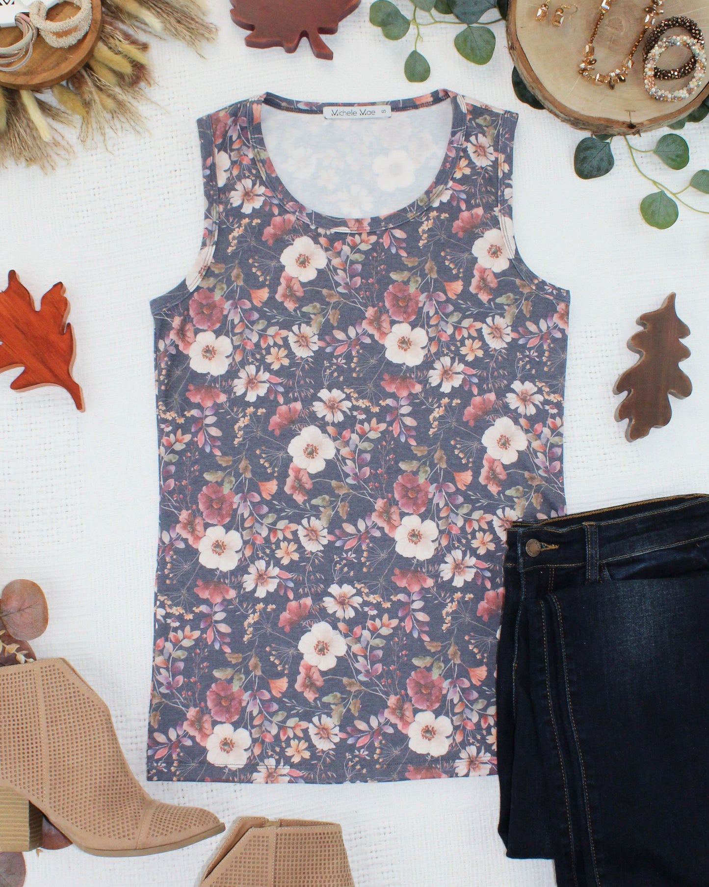 Michelle Mae Ava Tank - Blushwood Floral