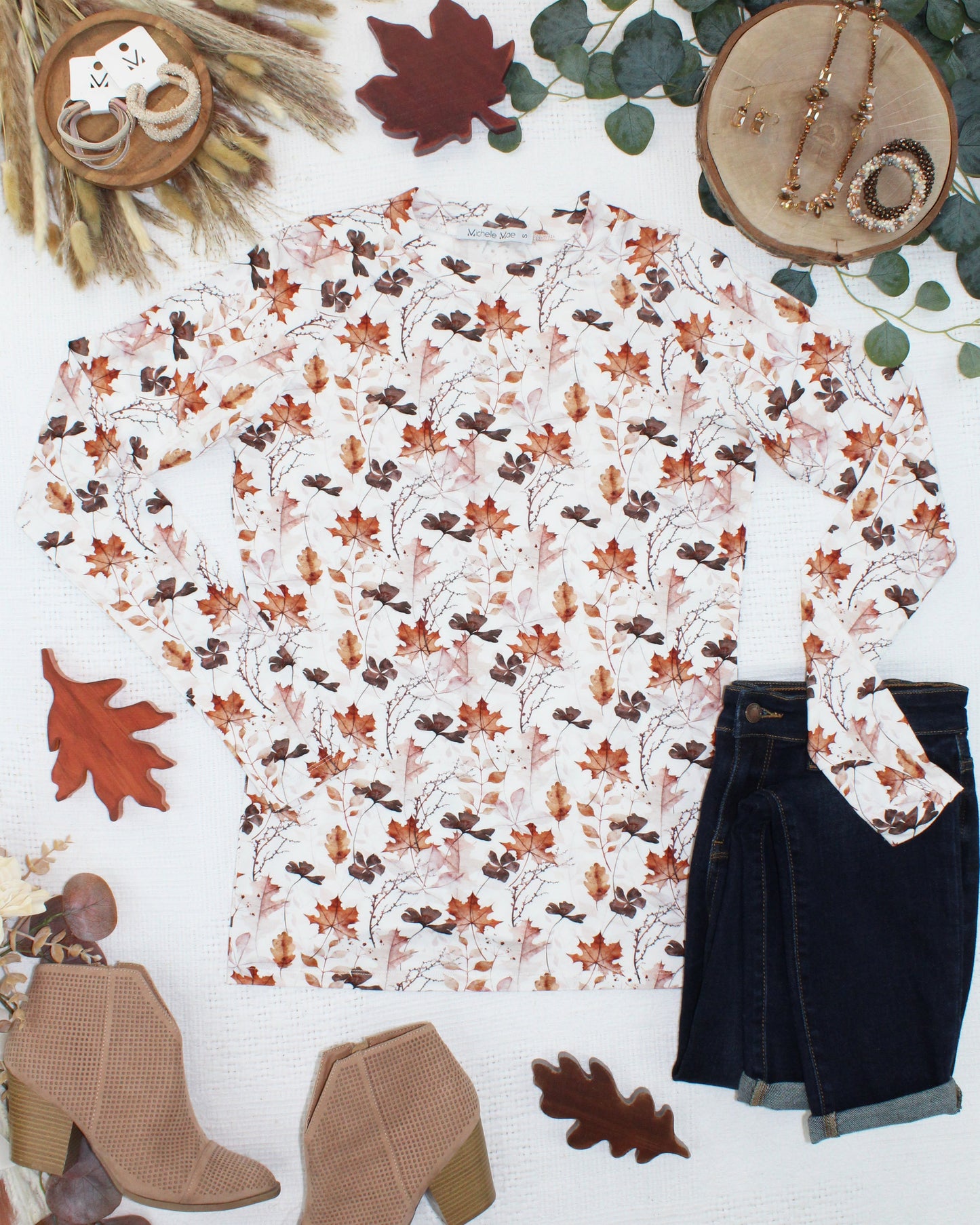 Michelle Mae Blair Long Sleeve Top - Fall Foliage