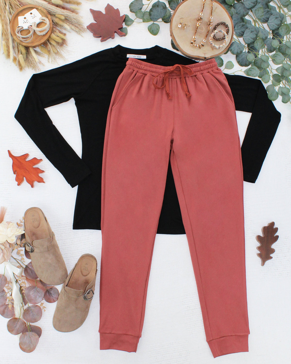 Michelle Mae Cloud Joggers - Brick