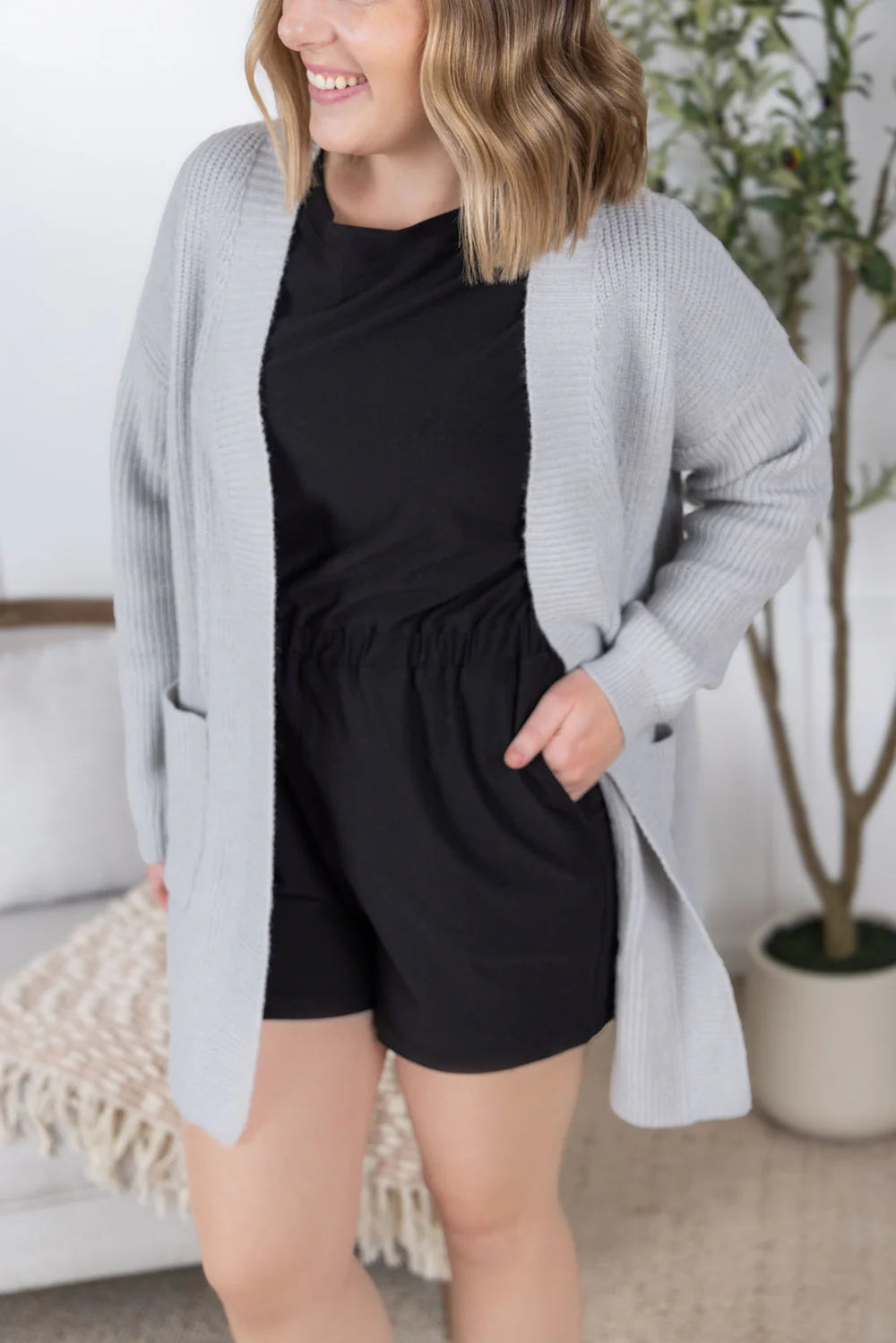 Michelle Mae Layla Sweater Cardigan - Grey