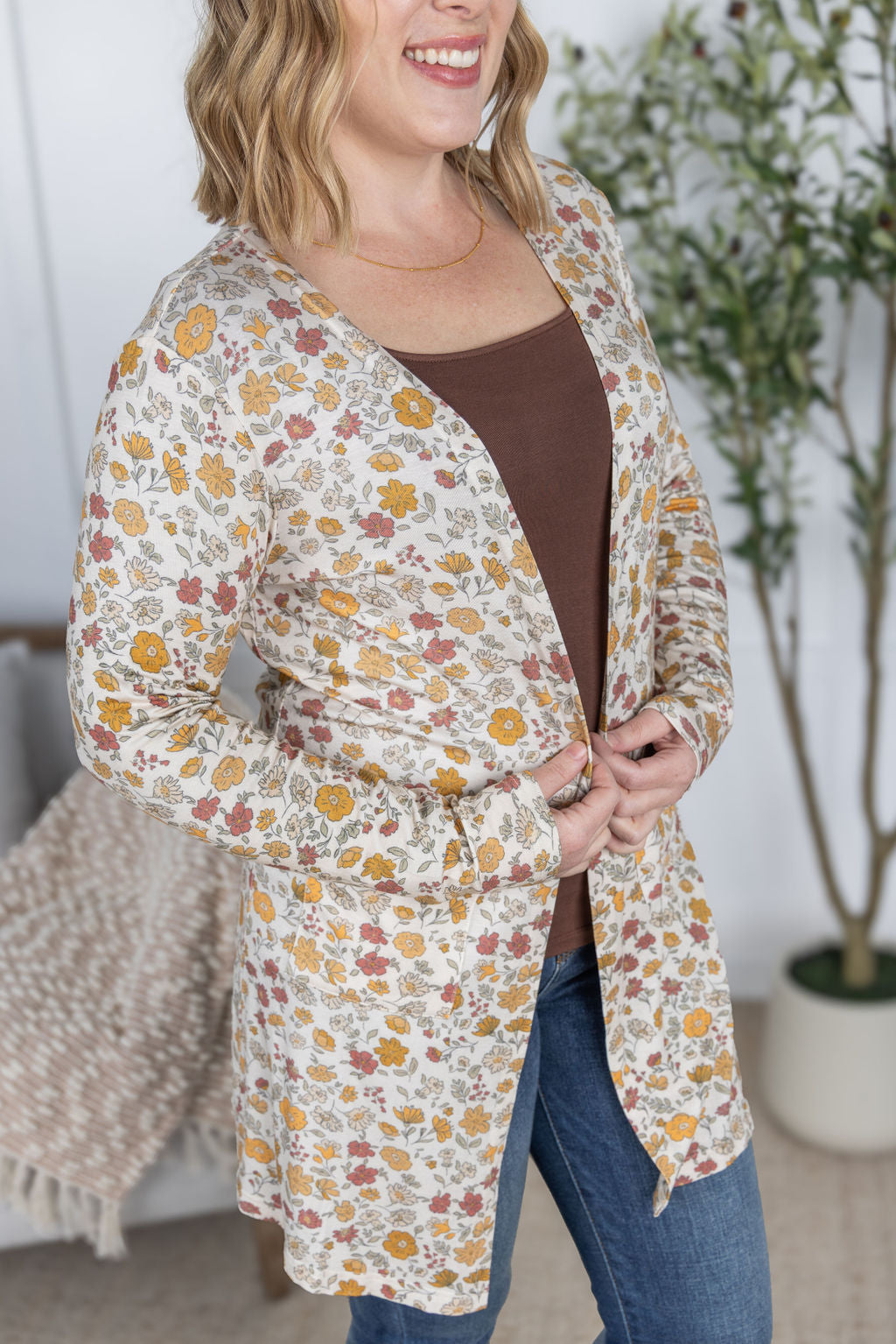 Michelle Mae Classic Cardigan - Fall Vintage Floral