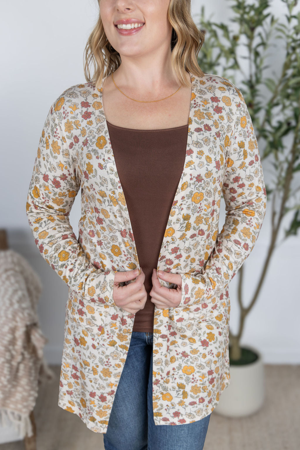 Michelle Mae Classic Cardigan - Fall Vintage Floral