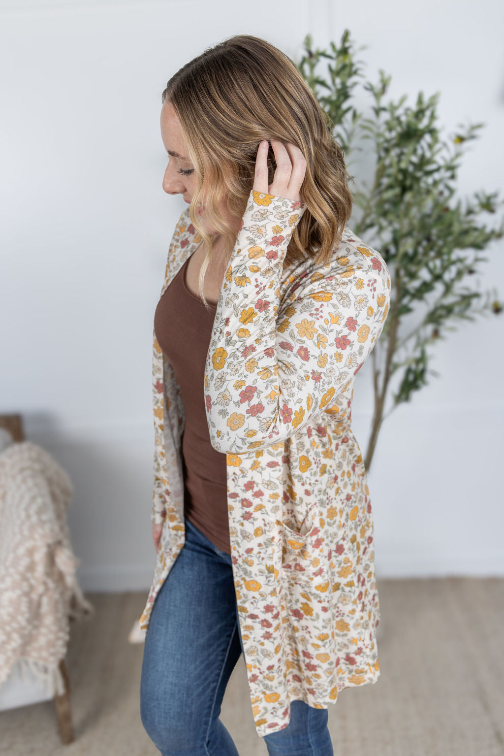 Michelle Mae Classic Cardigan - Fall Vintage Floral