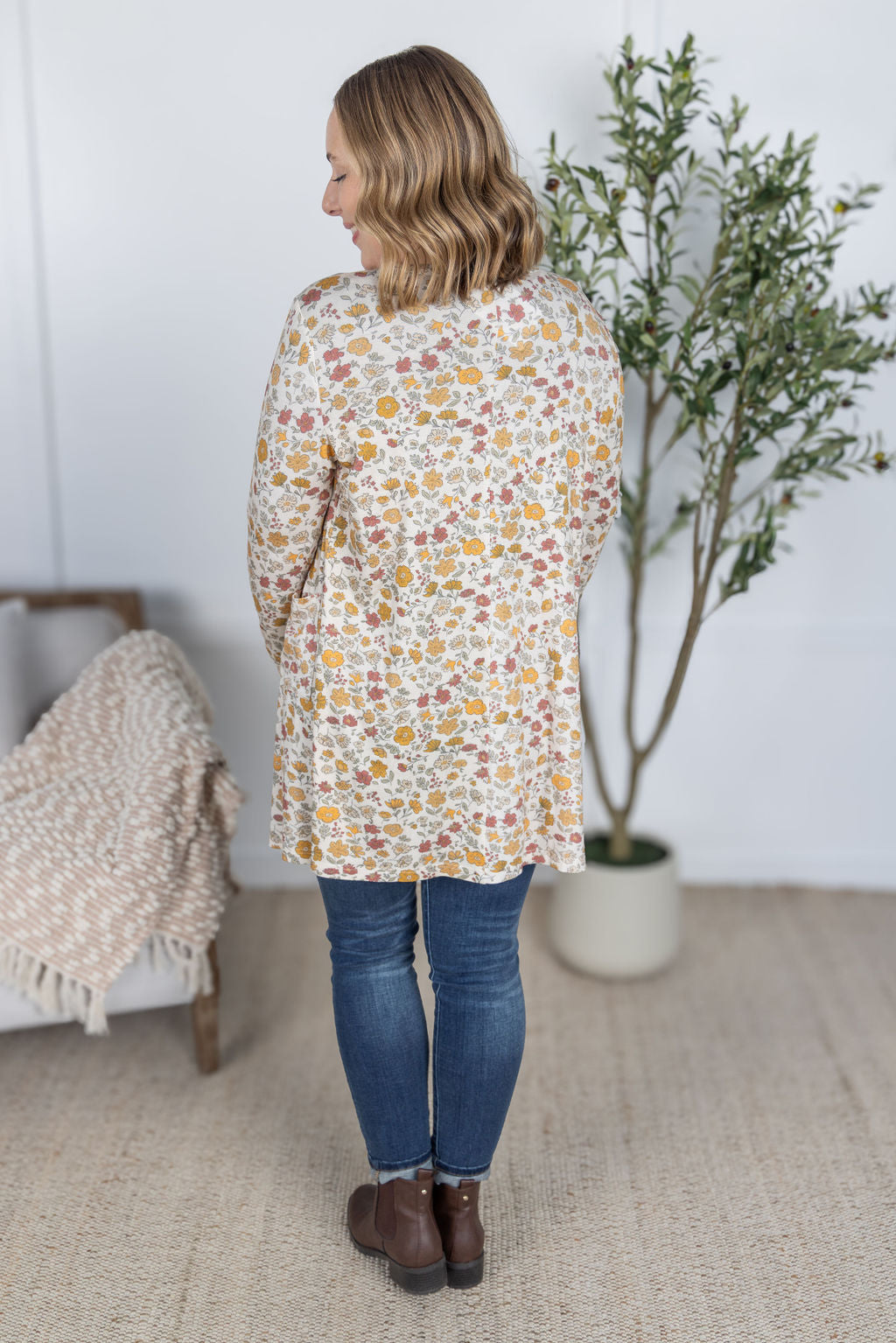 Michelle Mae Classic Cardigan - Fall Vintage Floral