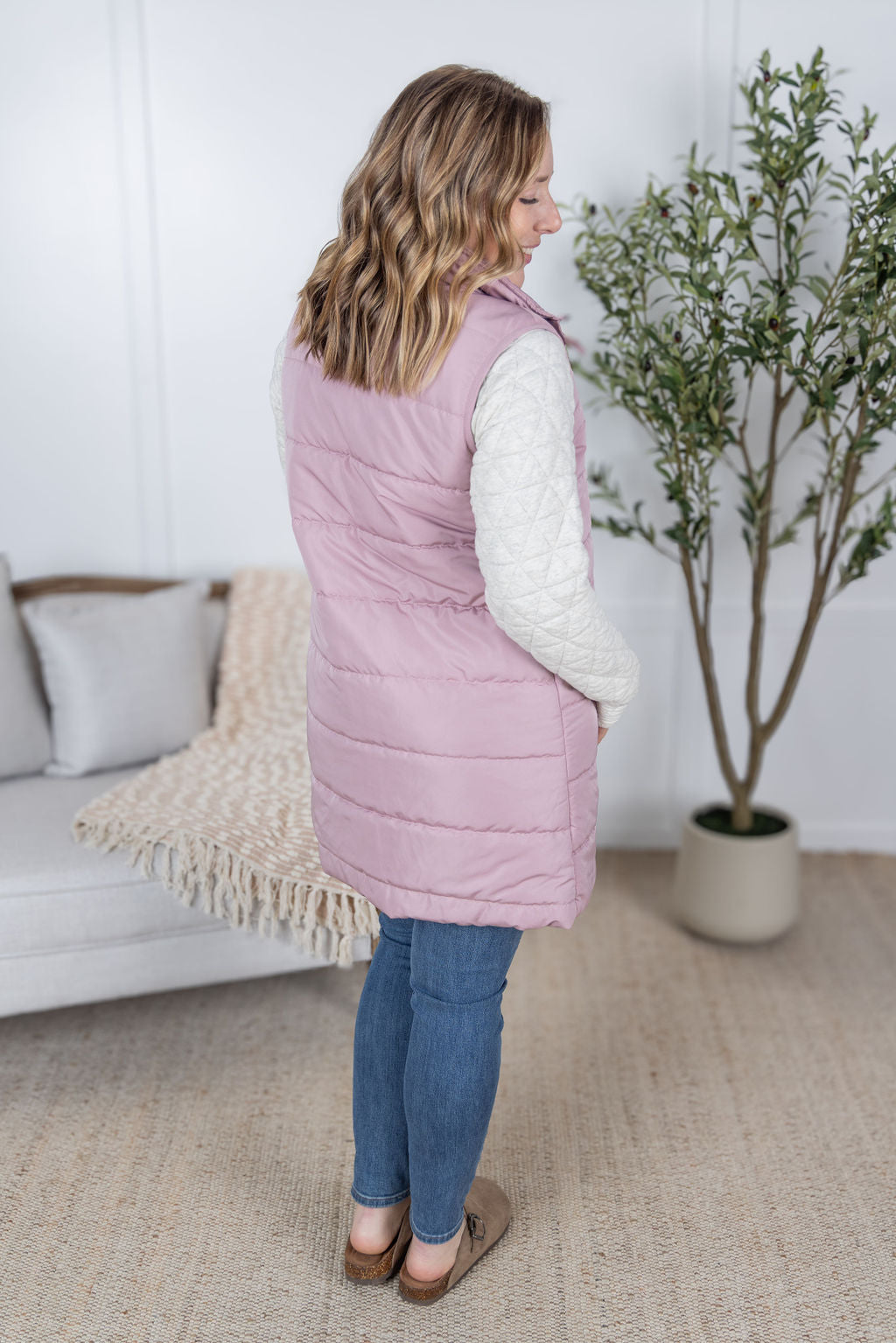 Michelle Mae Harlow Long Vest - Blush