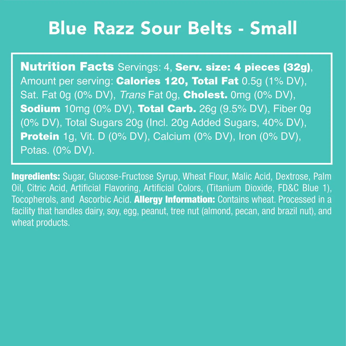 Candy Club Blue Razz Sour Belts