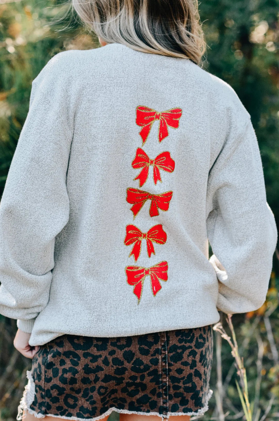PREORDER: Christmas Bows Puff Knit Sweater