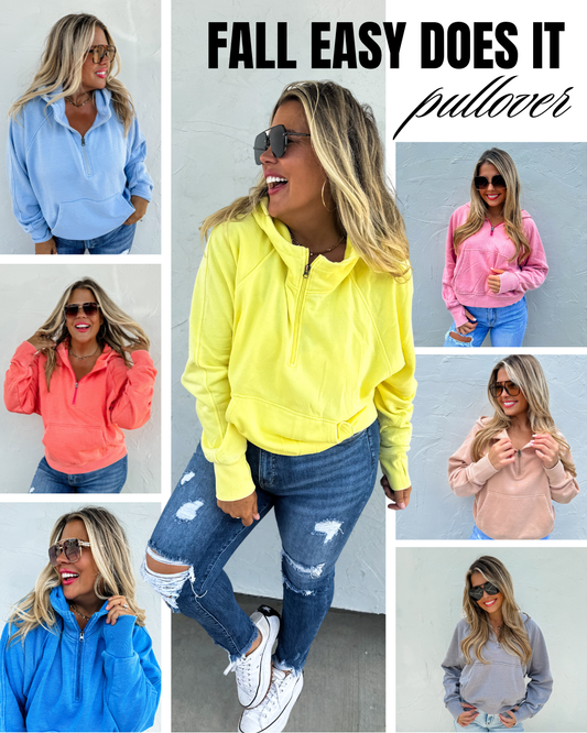 PREORDER: Easy Does It Pullover In Assorted Fall Colors