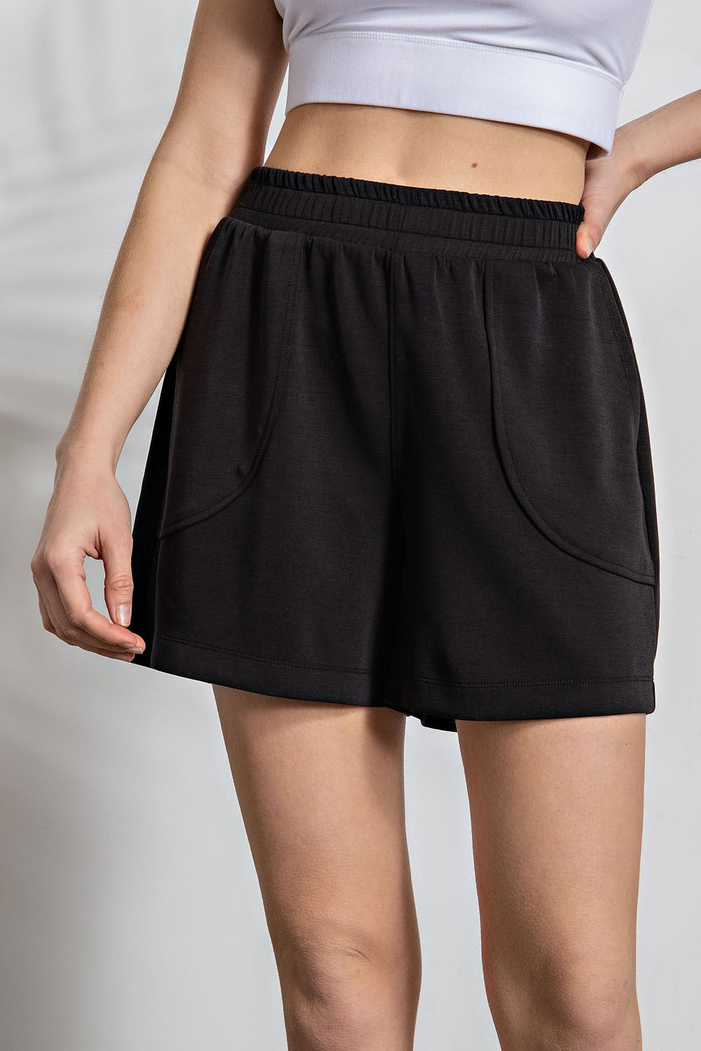 Live, Laugh, Love Luxe Shorts in Black