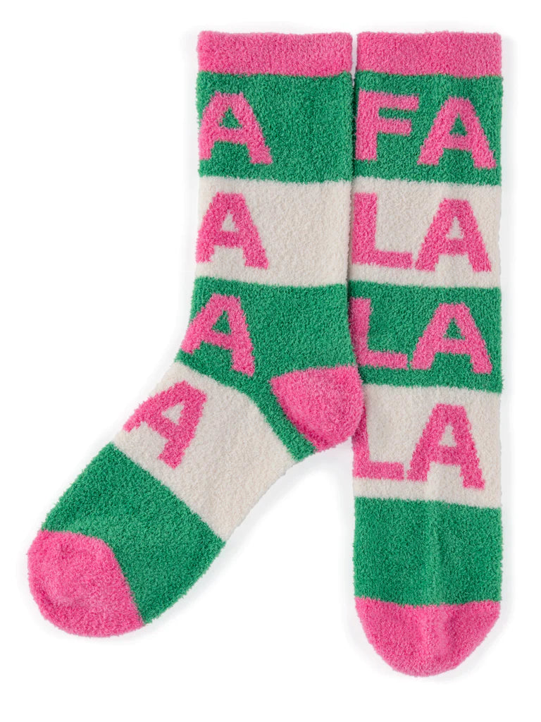 "Fa La La La" Multi Colored Cozy Socks