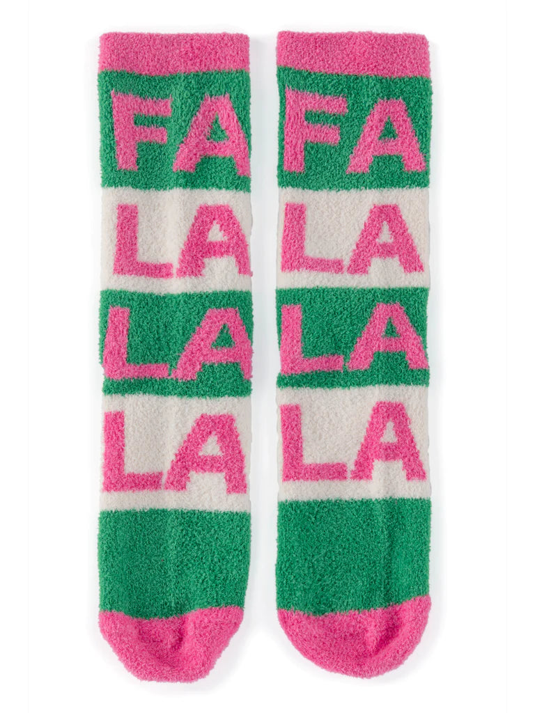 "Fa La La La" Multi Colored Cozy Socks