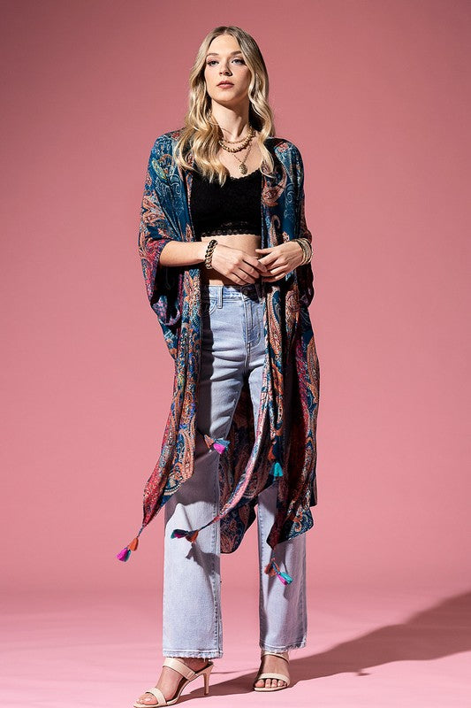 Sopia Paisley Open Front Kimono