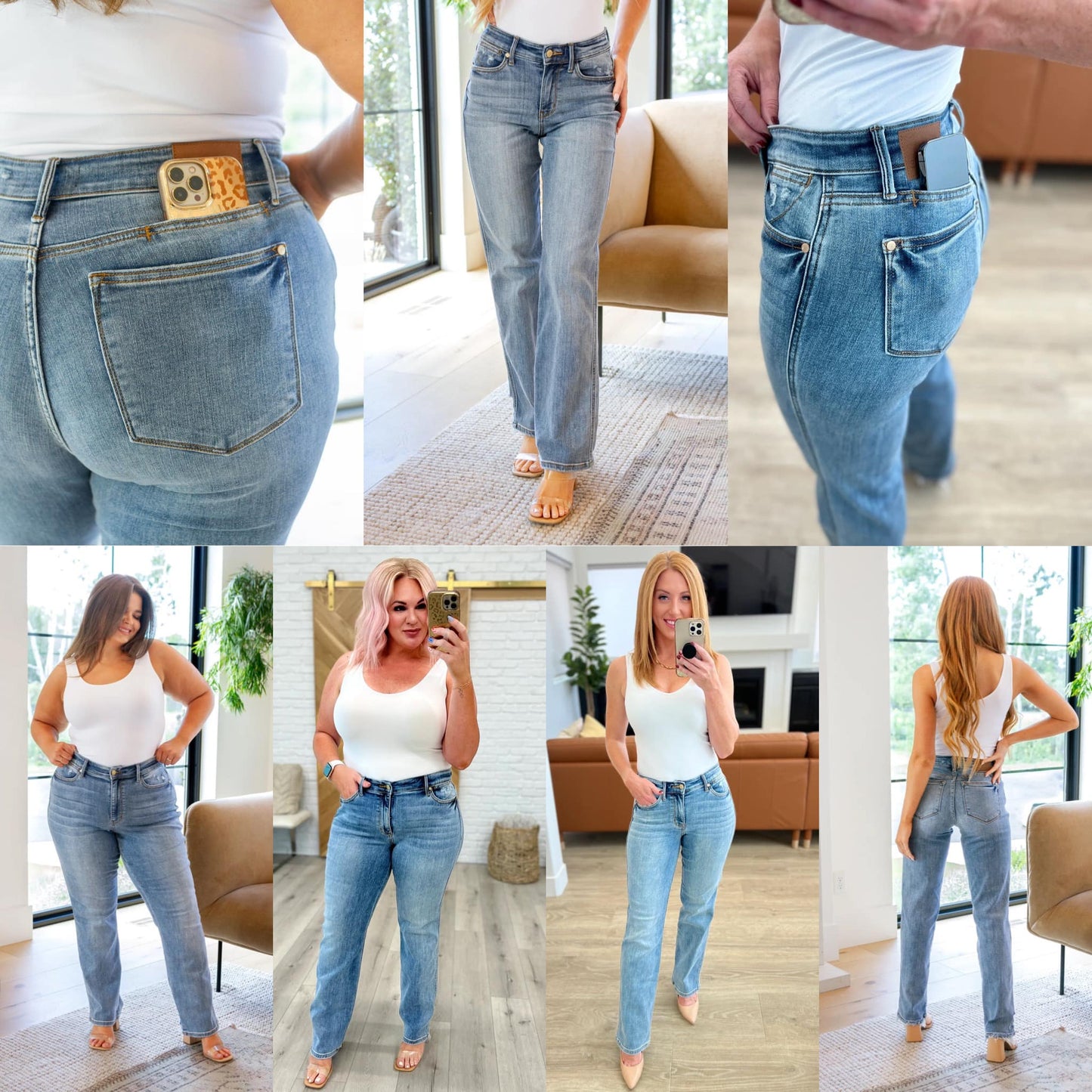 Quinn Mid Rise Cell Phone Pocket Dad Jeans