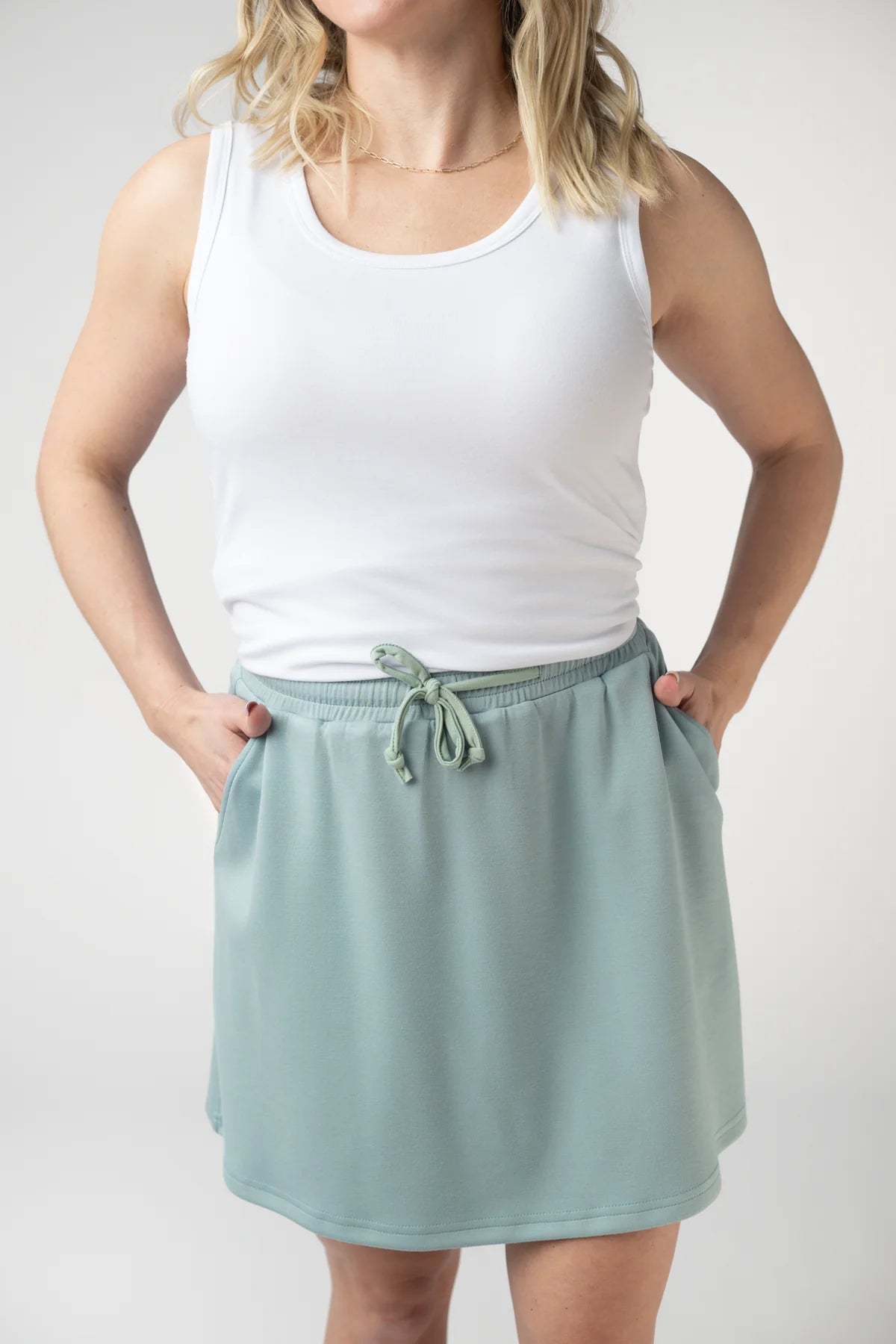 Michelle Mae Serena Luxe Skort -Sea Salt