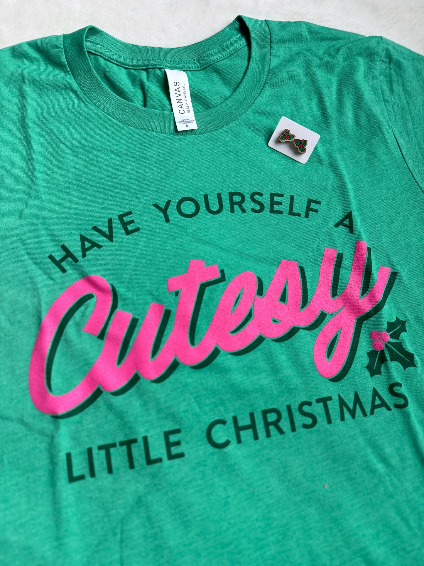 Doorbuster: Have Yourself a Cutesy Little Christmas Shirt w/ FREE Holly Earrings