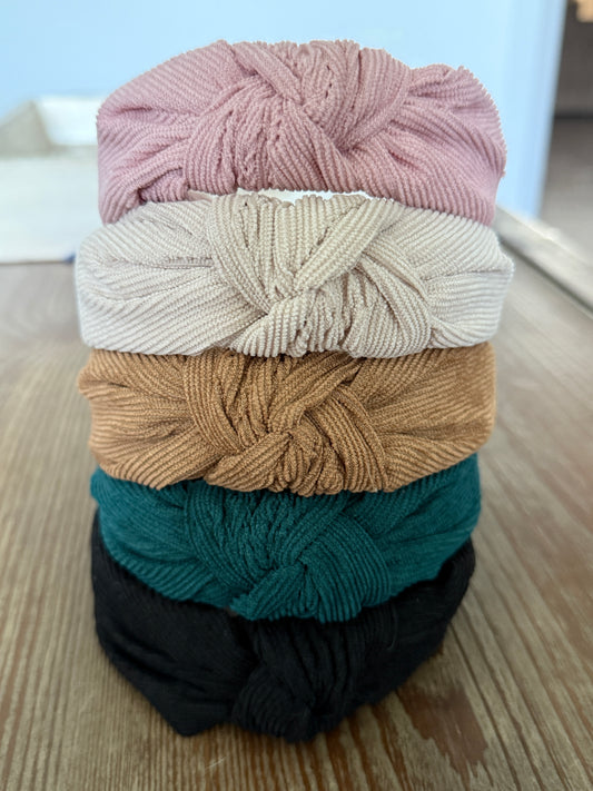 Knotted Corduroy Headband in 5 Colors
