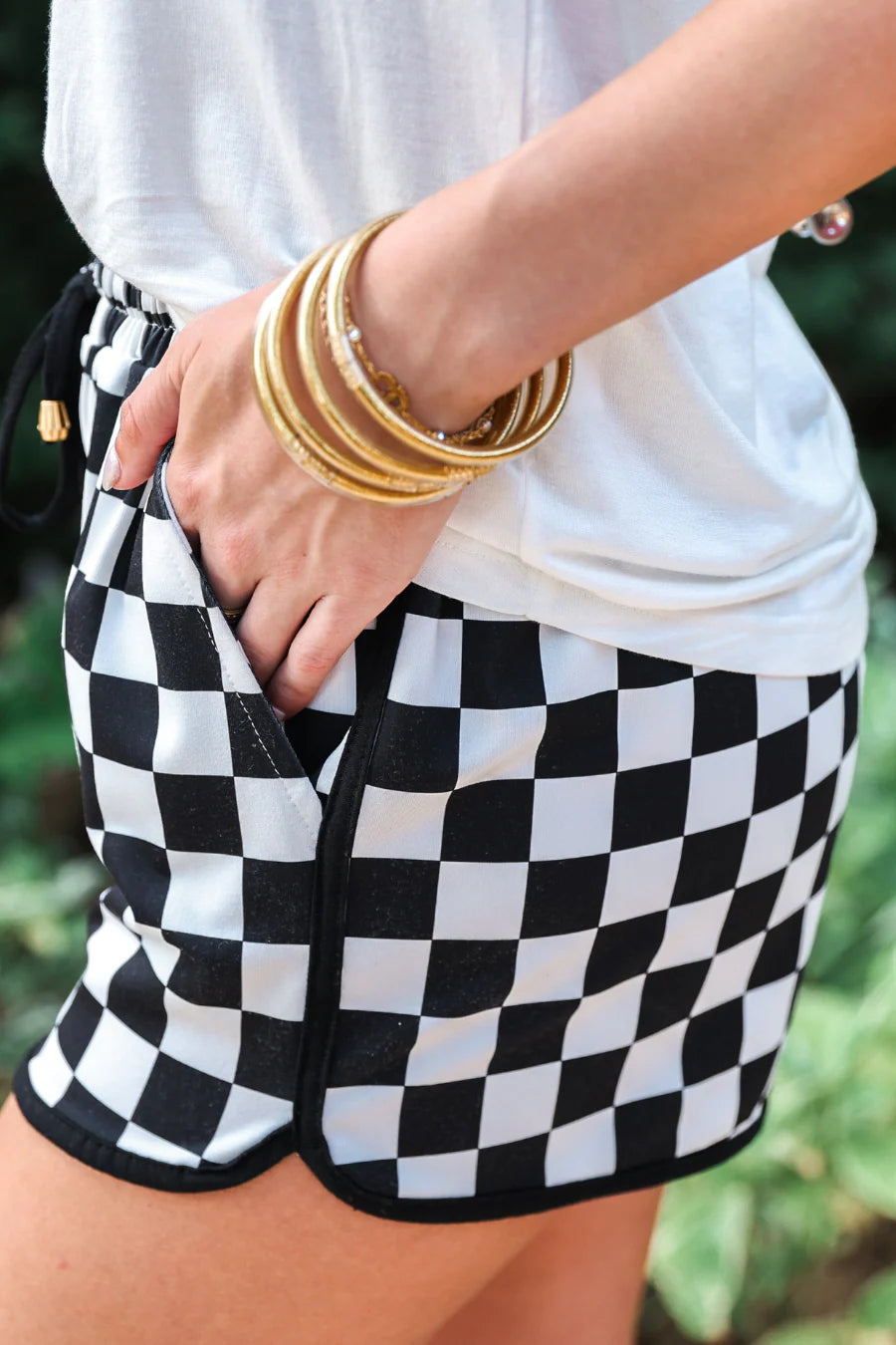 PREORDER: Jess Lea Checkerboard Drawstring Everyday Shorts