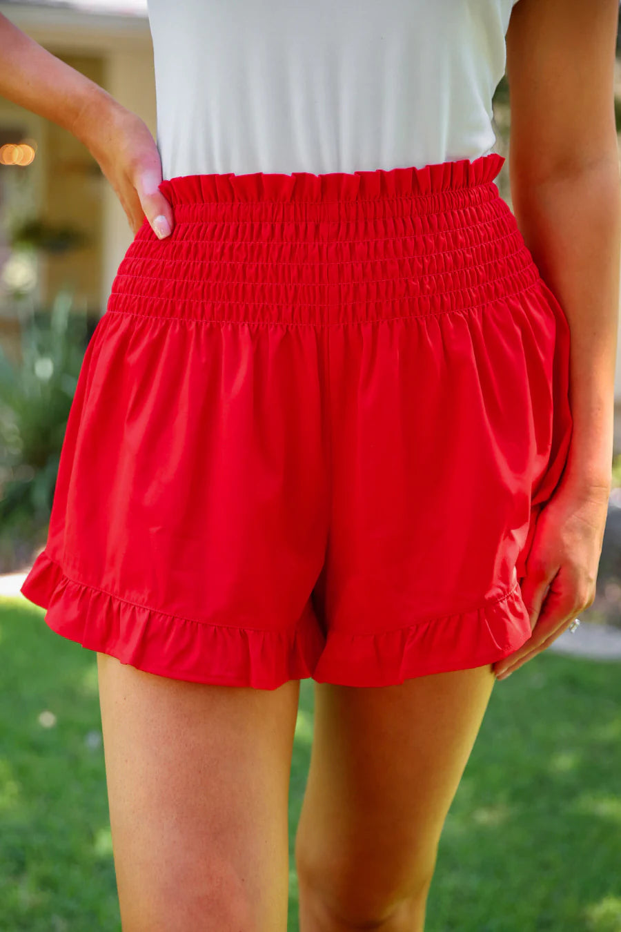 PREORDER: Jess Lea Sunny Strolls High Waisted Shorts in Red
