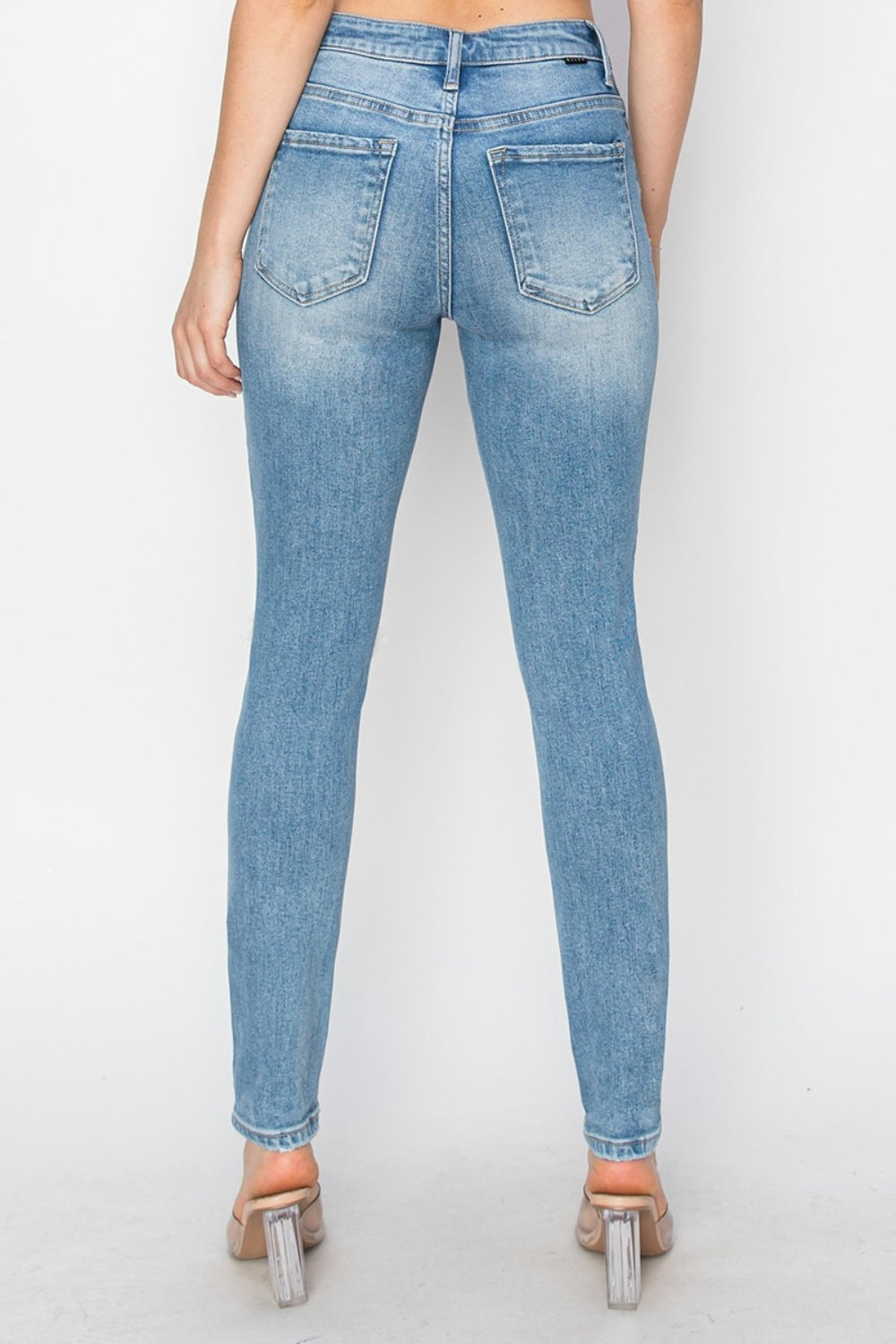 Neeley High Rise Knee Distressed Skinny Jeans