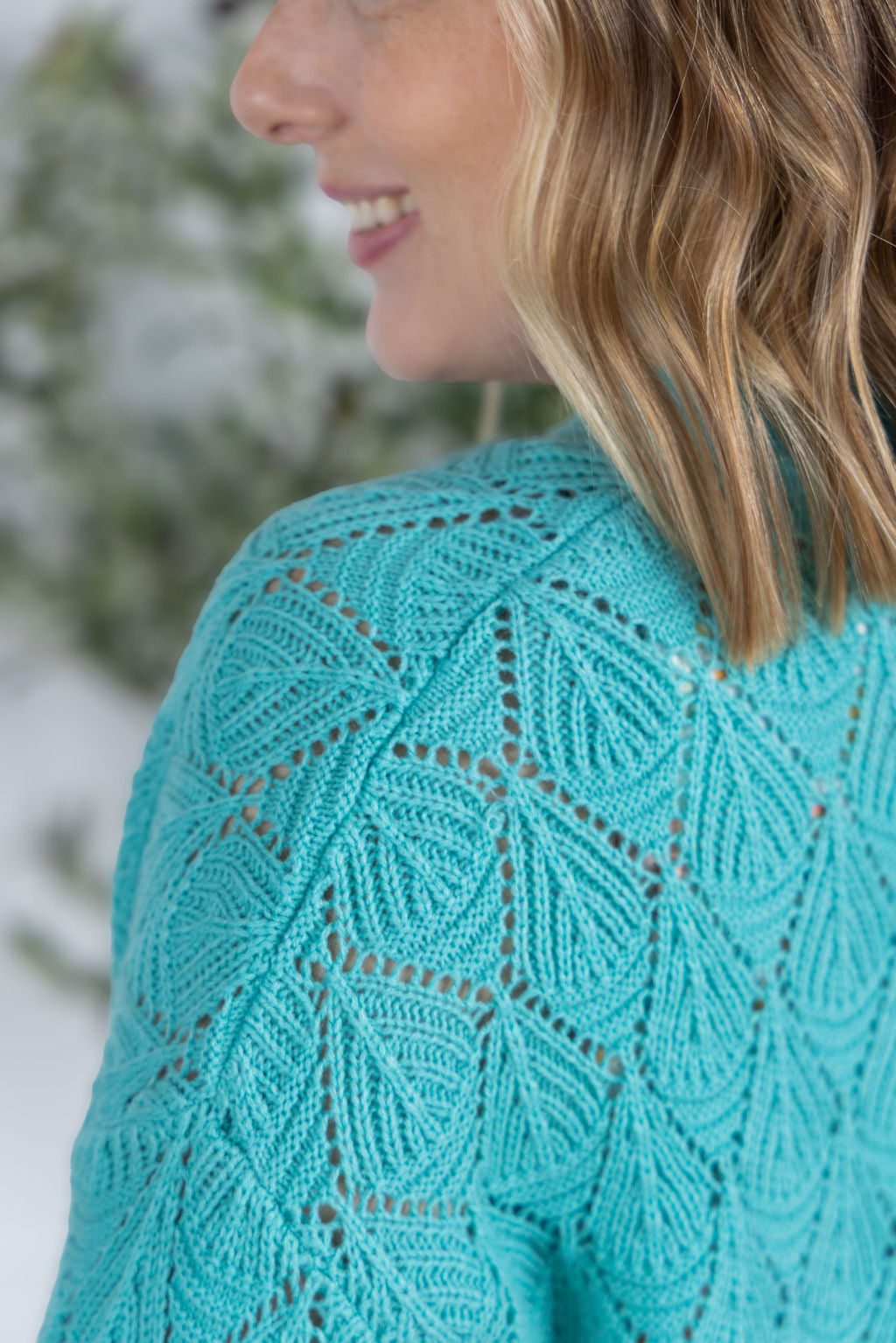IN STOCK Open Knit Cardigan - Dusty Aqua