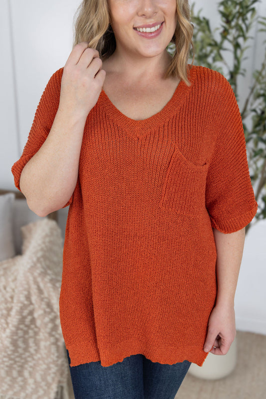Michelle Mae - Annie Open Knit Top - Pumpkin
