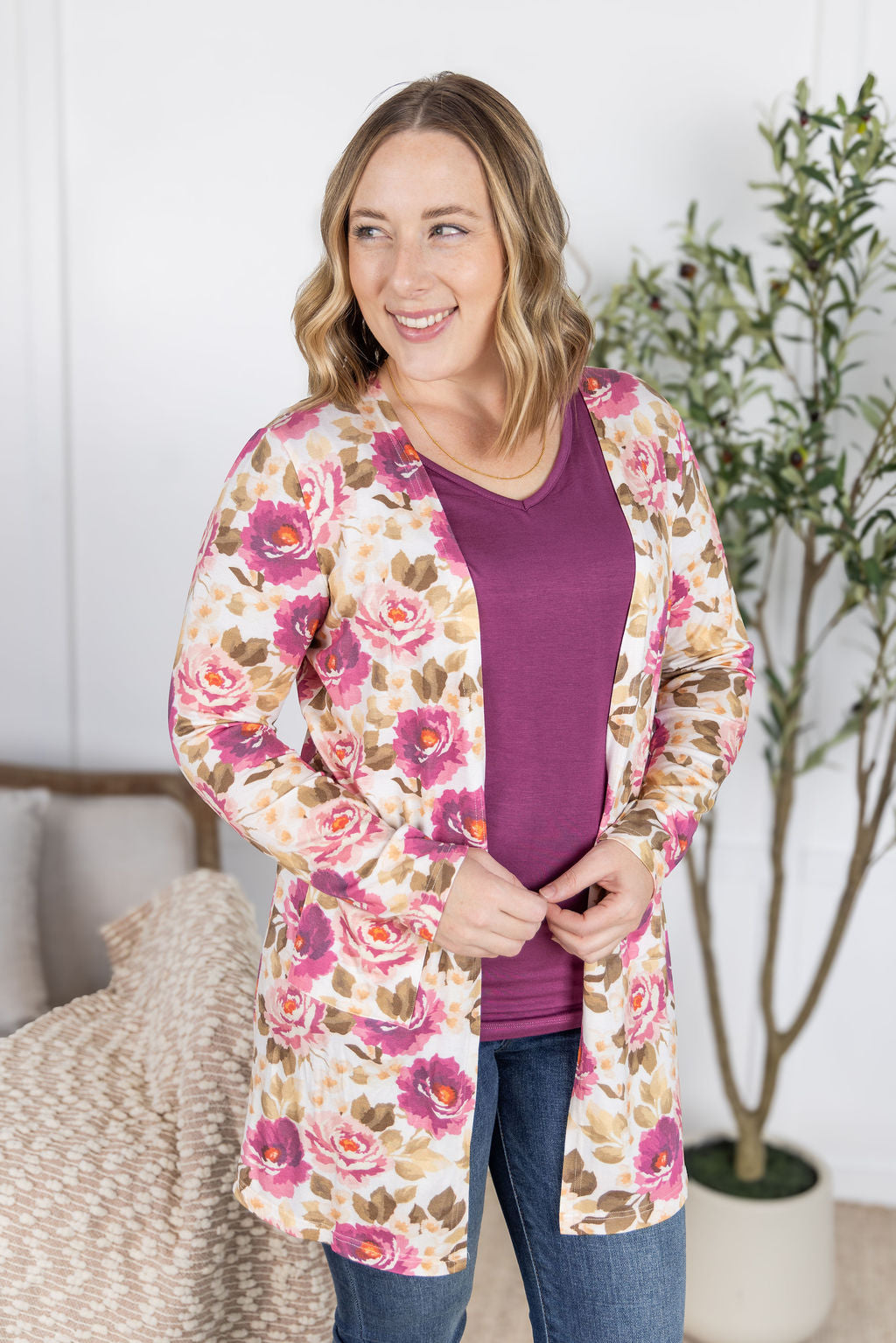 Michelle Mae Classic Cardigan - Autumn Blossom