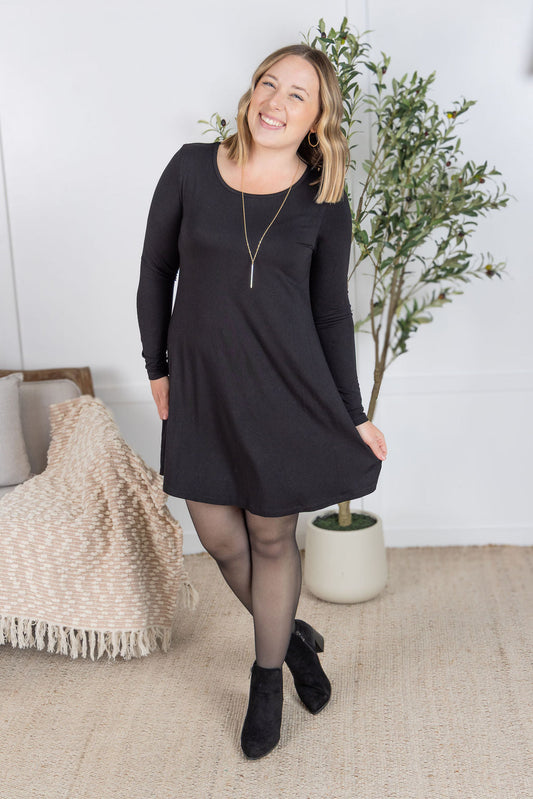 Michelle Mae Savannah Bamboo Swing Dress - Black