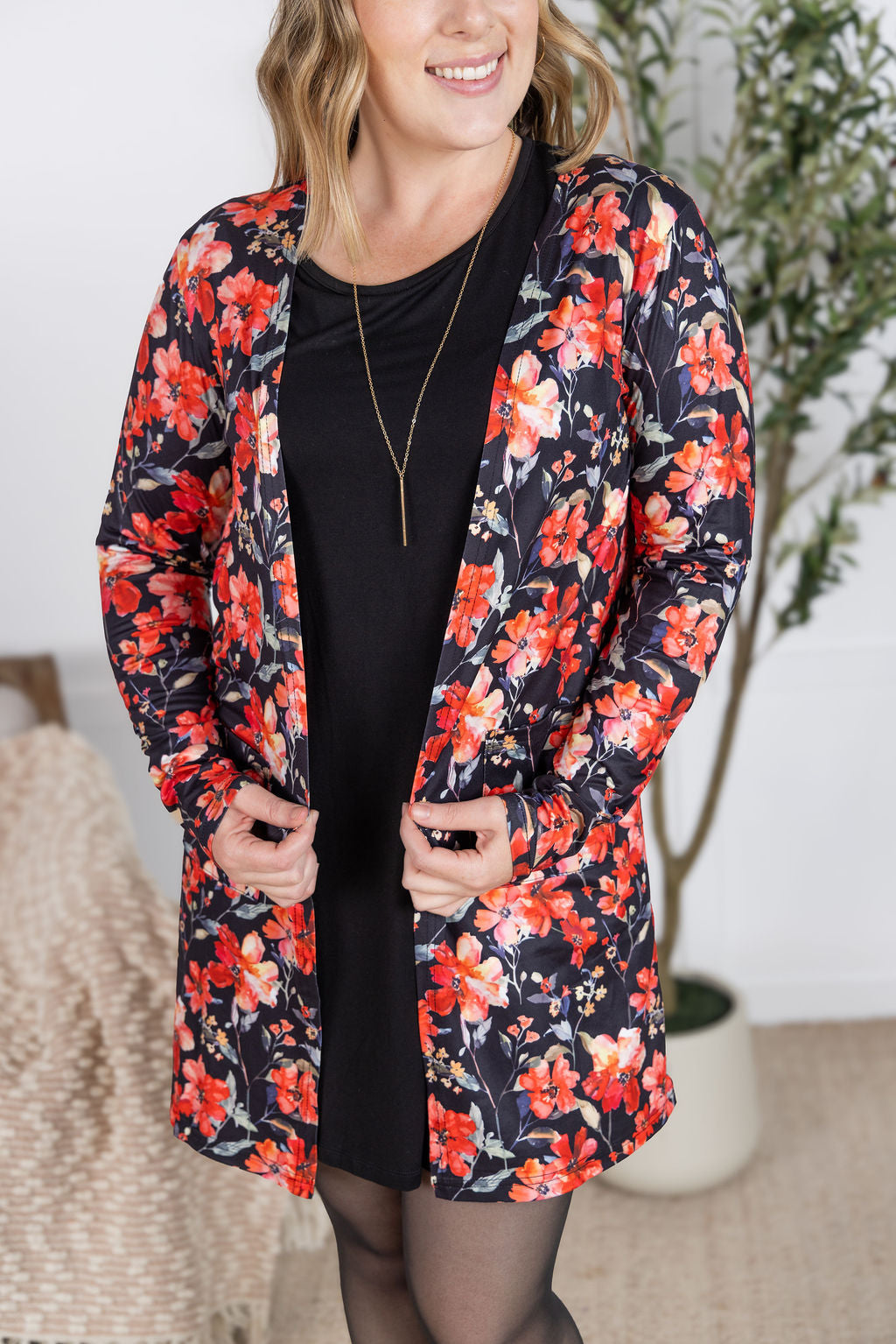 Michelle Mae Classic Cardigan - Sunset Floral