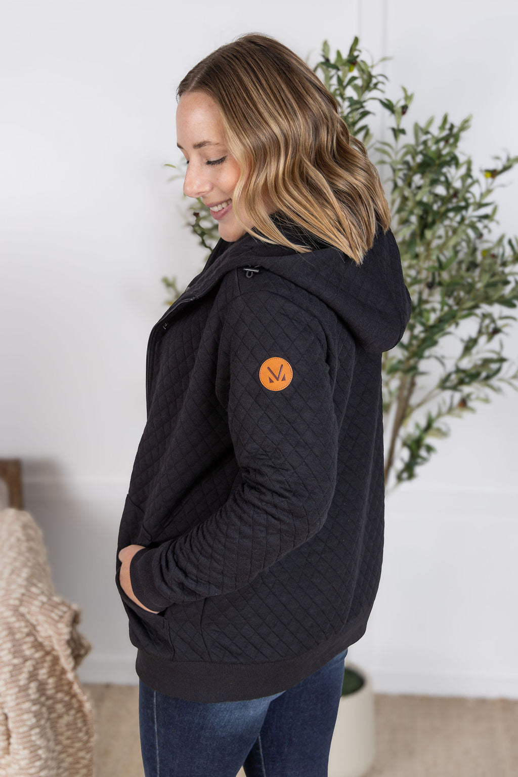 Michelle Mae Kyla Zipper Snap Jacket - Black