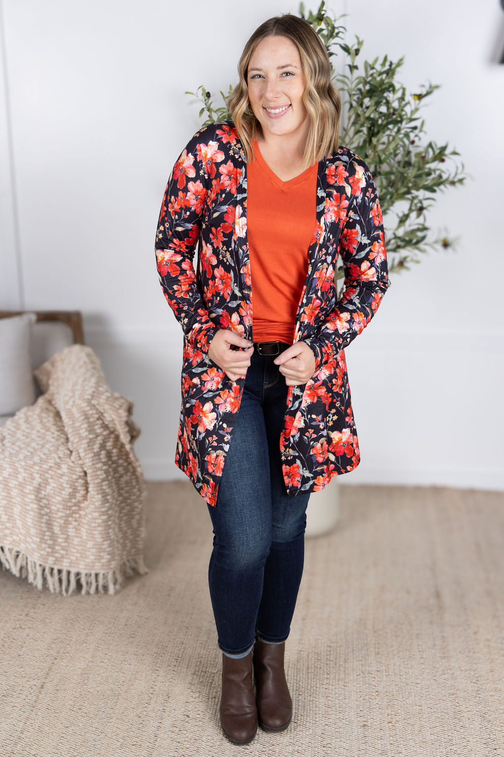 Michelle Mae Classic Cardigan - Sunset Floral