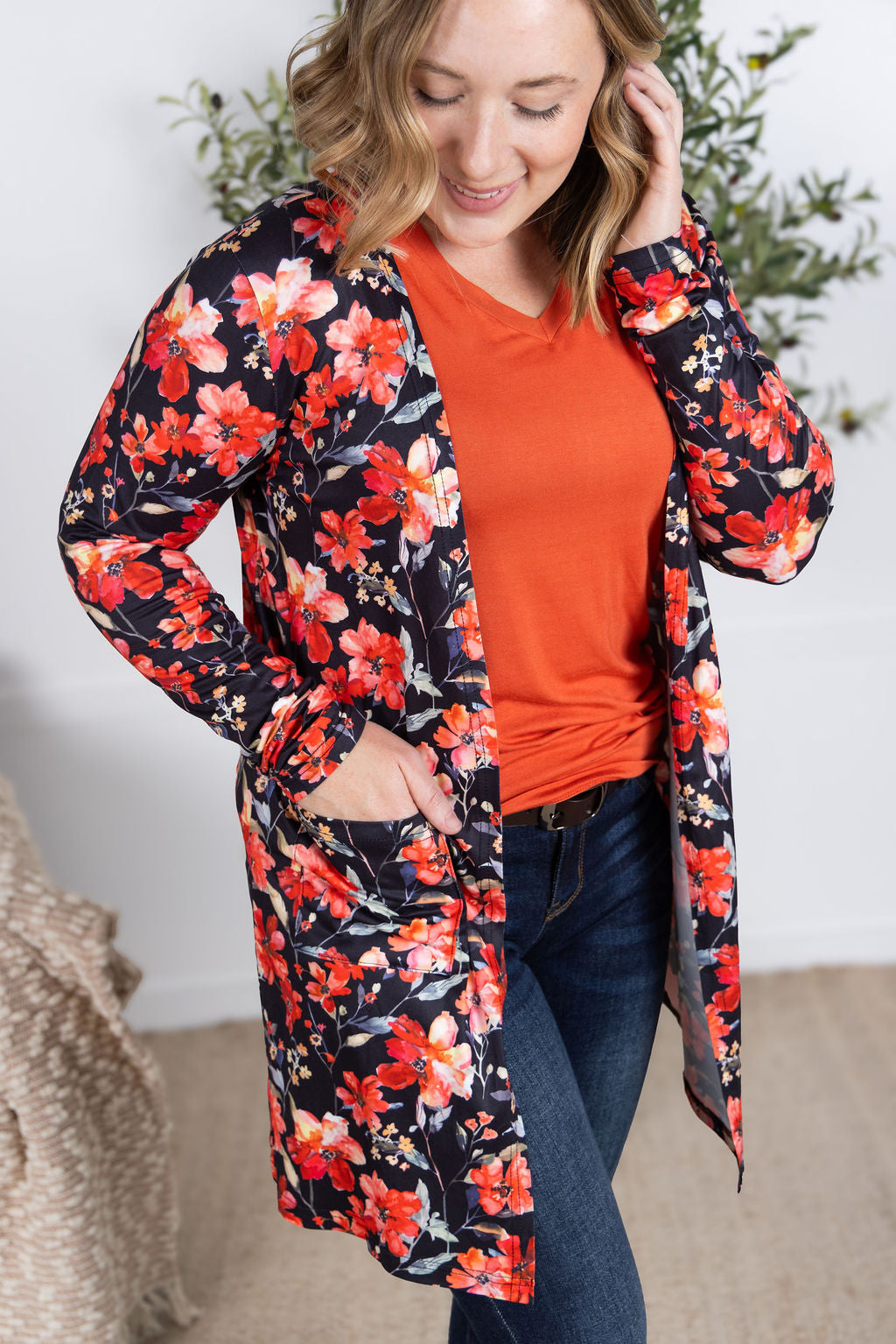 Michelle Mae Classic Cardigan - Sunset Floral