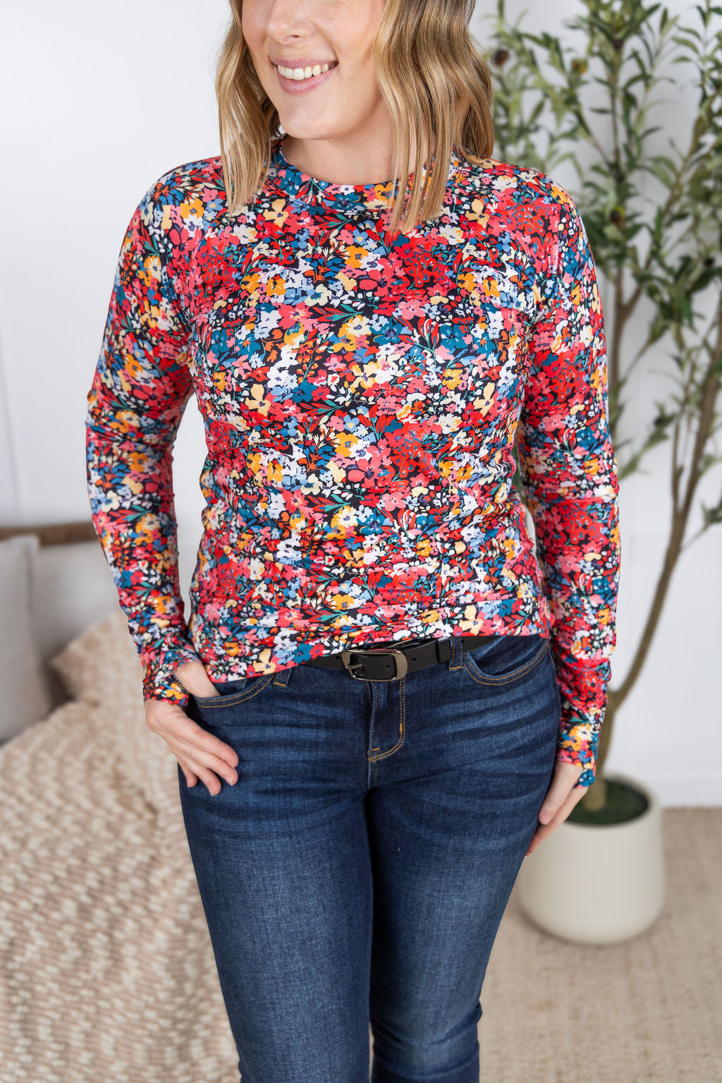Michelle Mae Blair Long Sleeve Top - Bright Floral