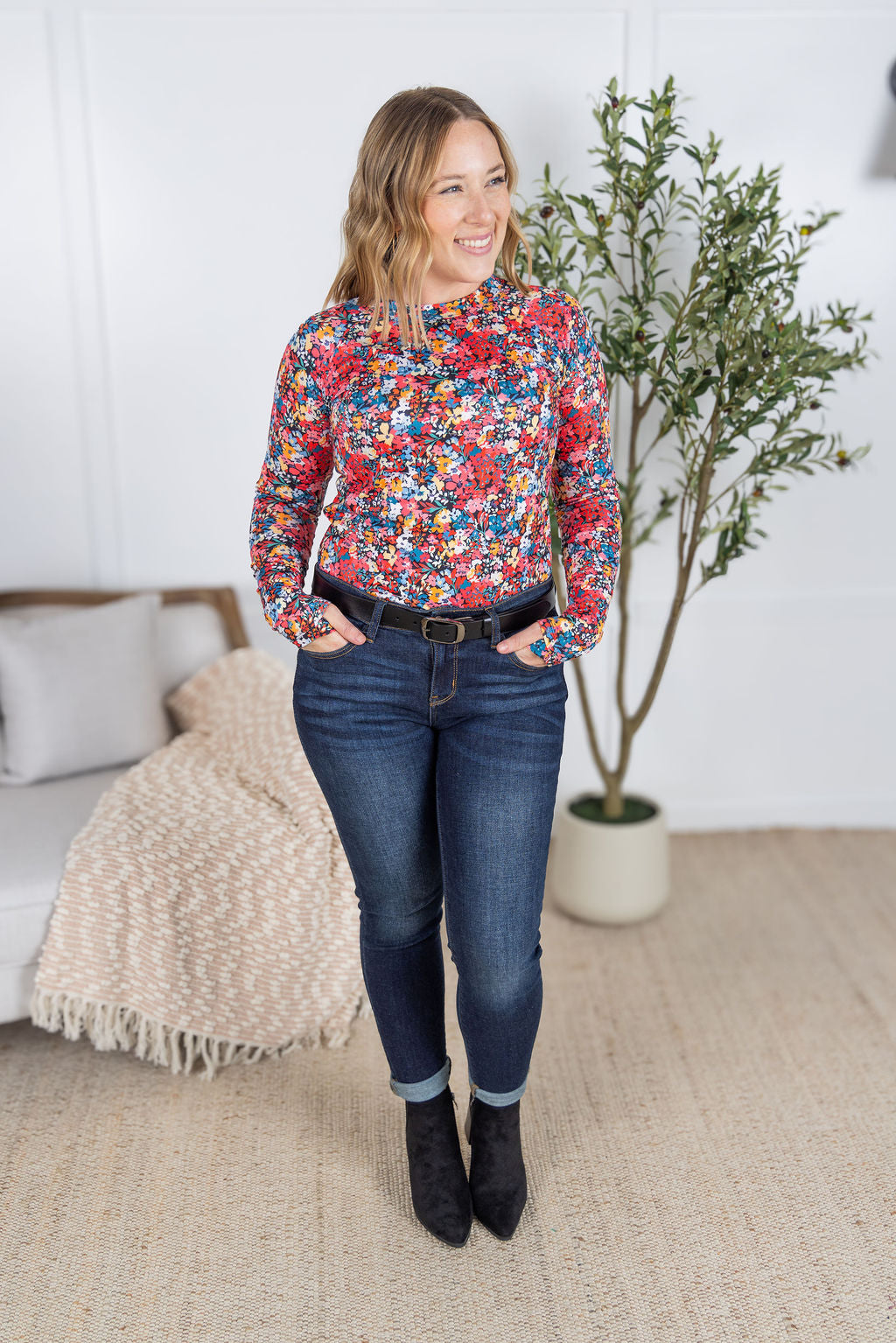 Michelle Mae Blair Long Sleeve Top - Bright Floral