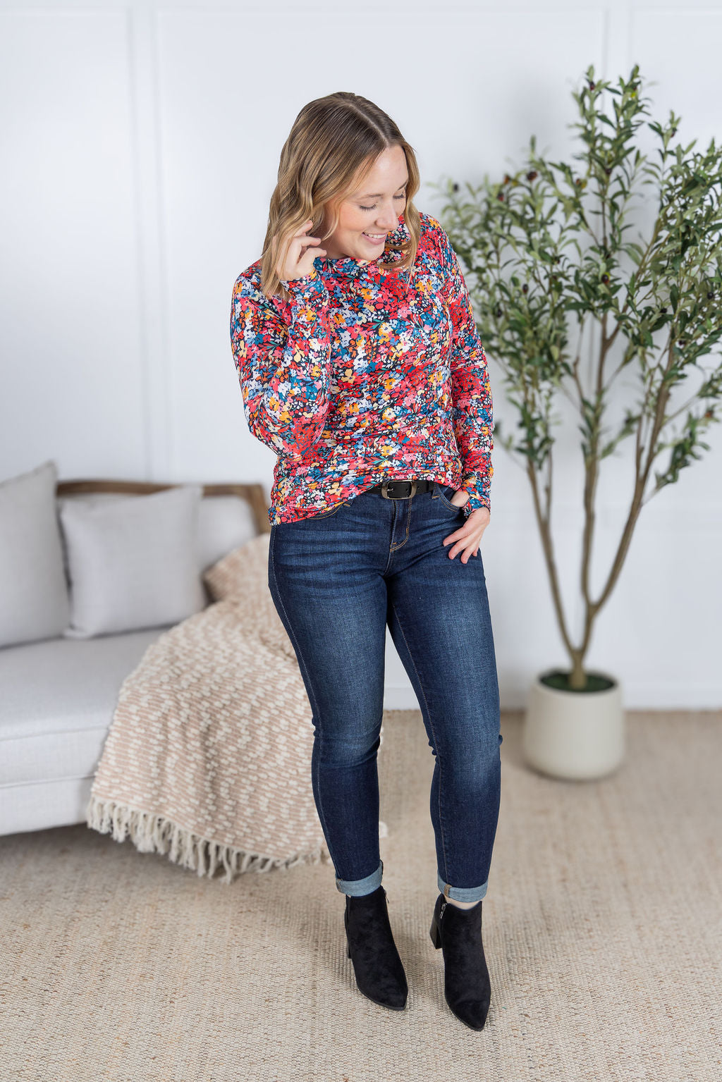Michelle Mae Blair Long Sleeve Top - Bright Floral