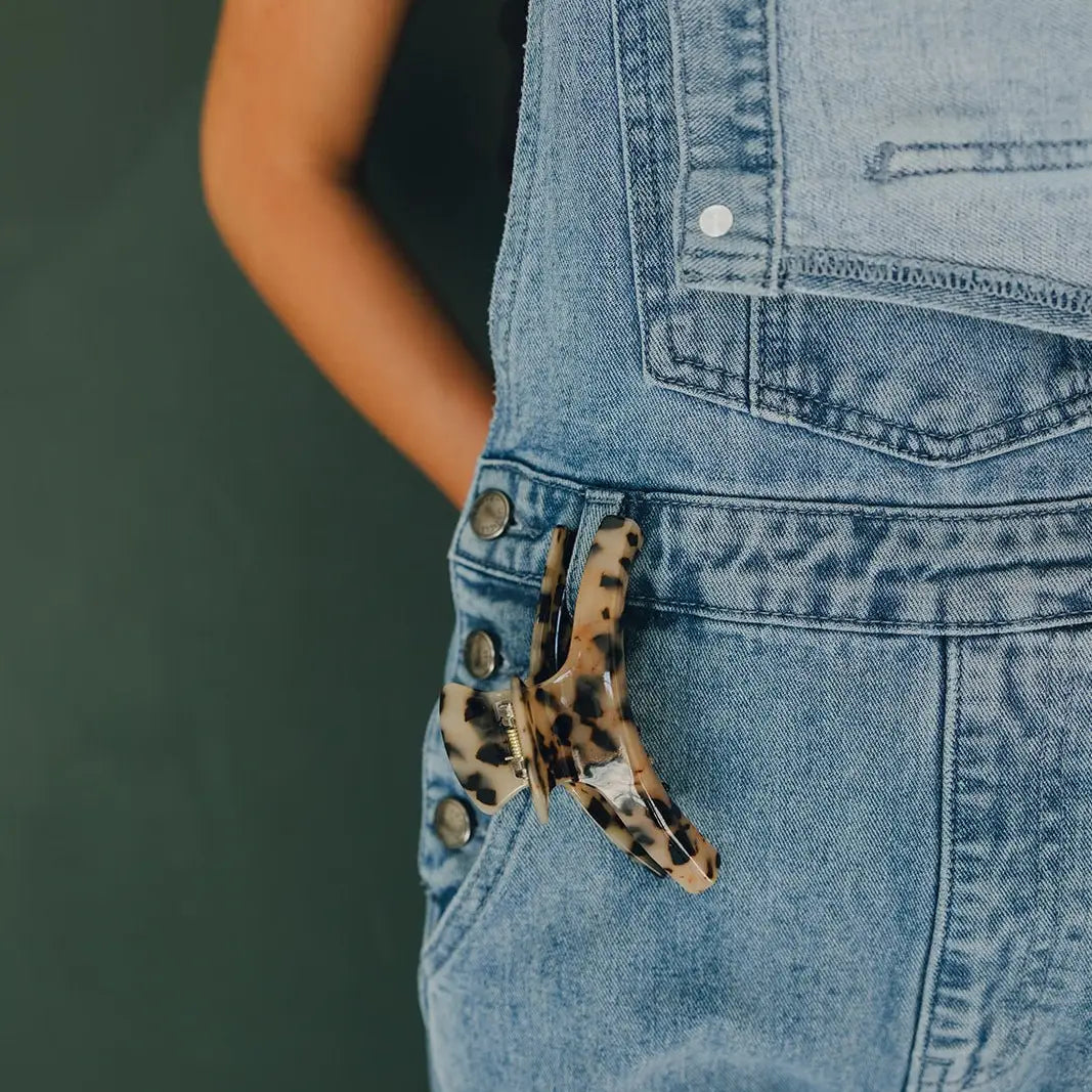 Skinny Tan Tortoise Claw Clip