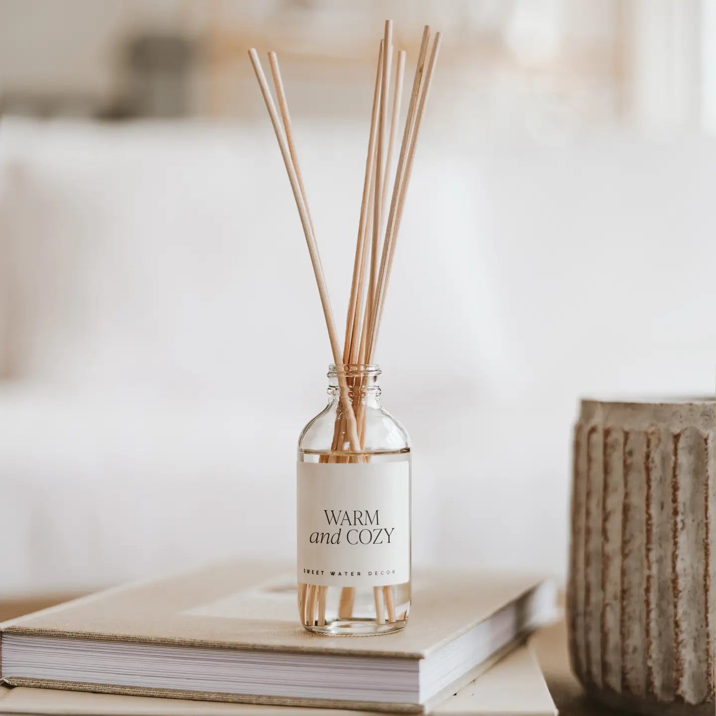 Sweetwater Decor | Warm and Cozy Reed Diffuser with Clear Glass Bottle