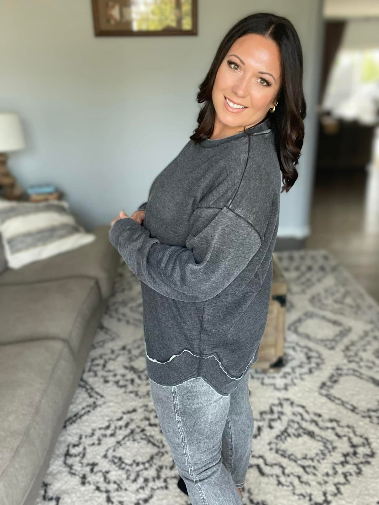 Michelle Mae Vintage Wash Pullover - Black