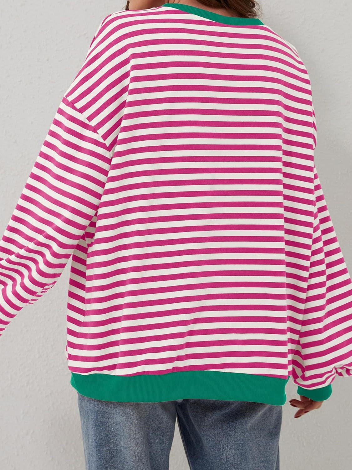 Preorder: Lovelet Contrast Striped Oversized Pullover