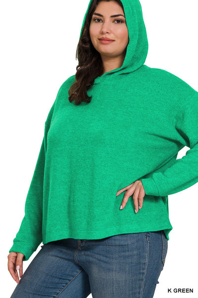 Doorbuster: Hooded Melange Brushed Hacci Sweater in 3 colors