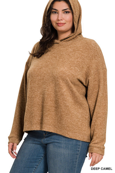 Doorbuster: Hooded Melange Brushed Hacci Sweater in 3 colors