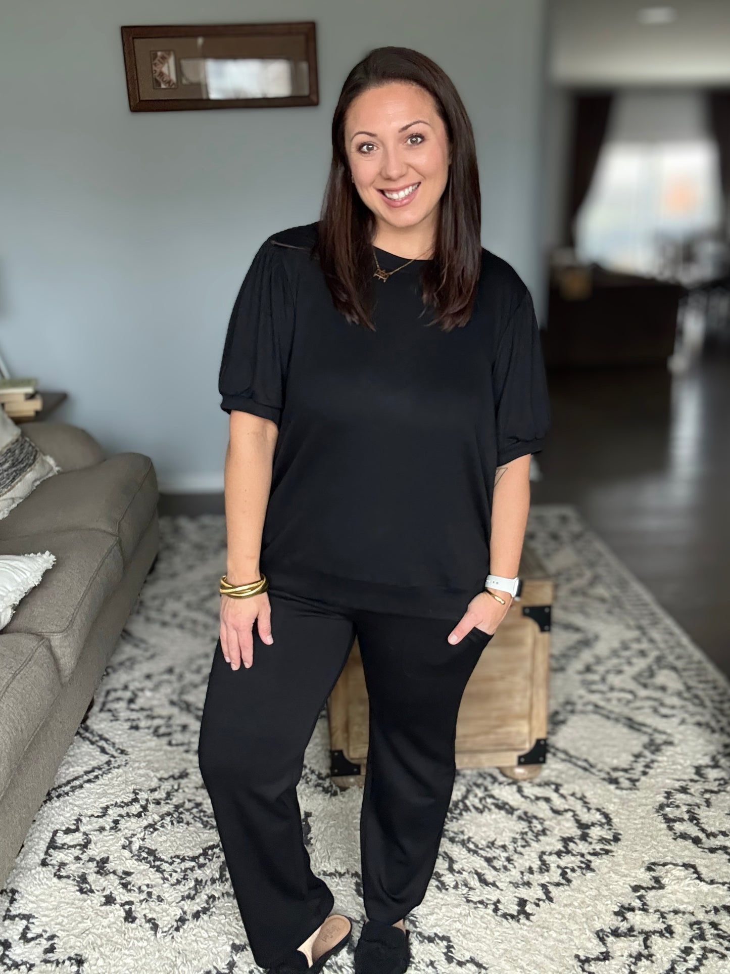 Michelle Mae Scuba Ankle Bottoms- Black