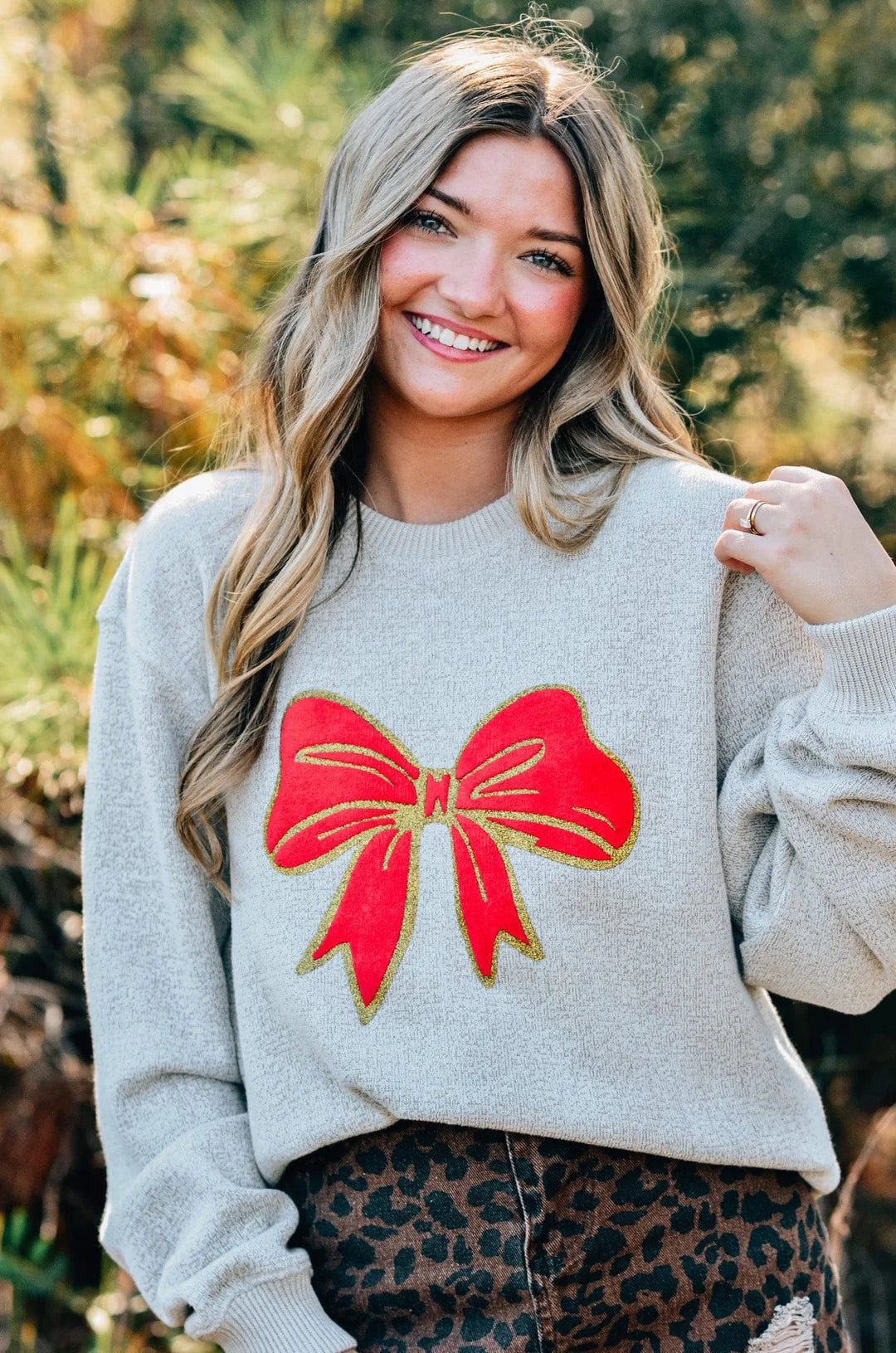 PREORDER: Christmas Bows Puff Knit Sweater
