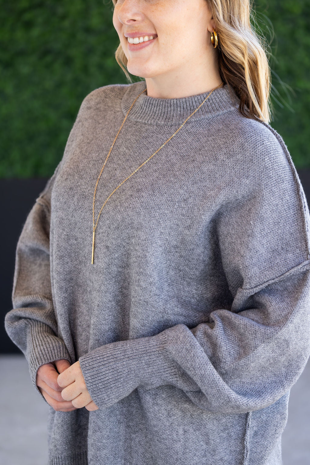 Michelle Mae Aurora Cozy Sweater - Grey