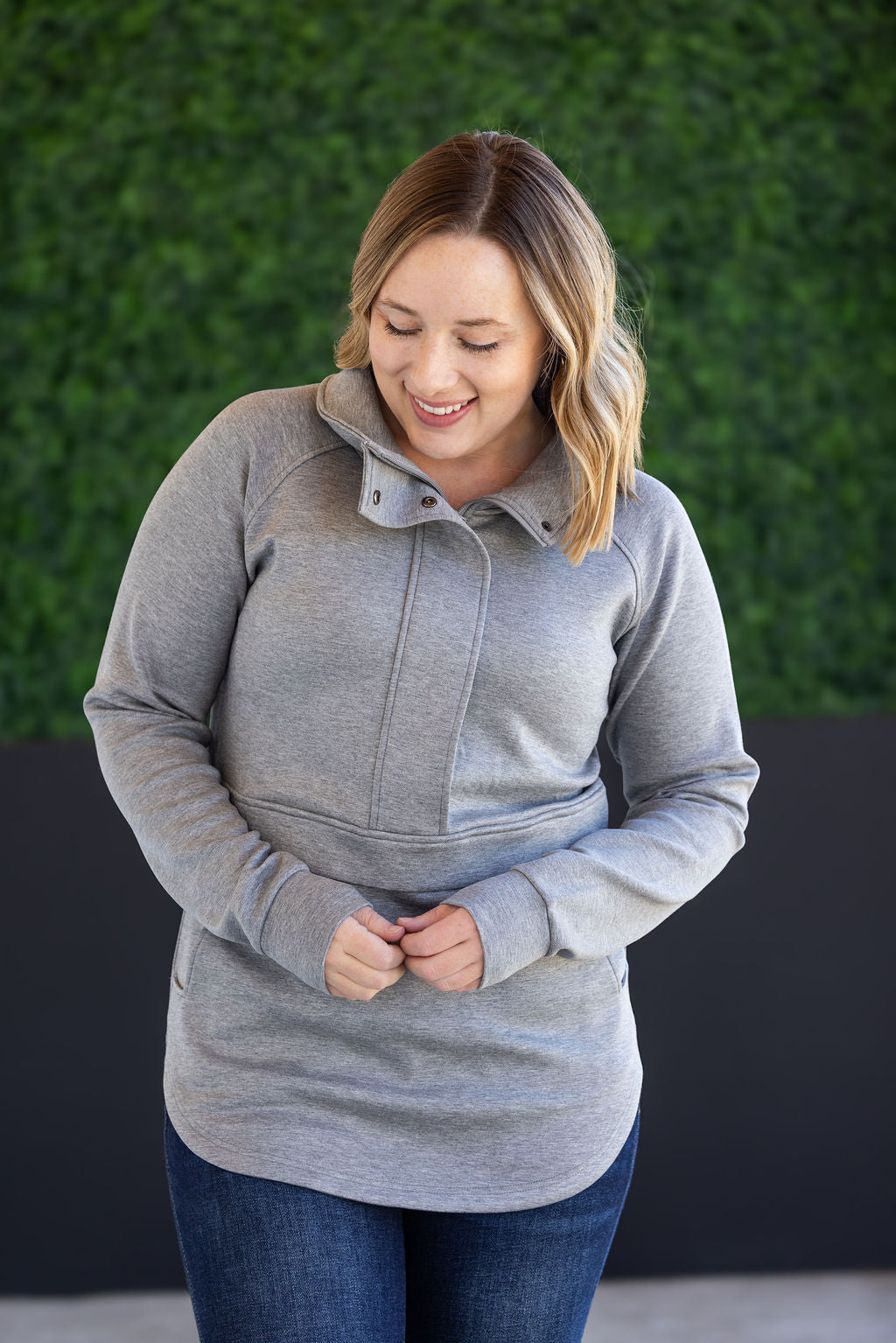 Michelle Mae Mia Scuba Halfzip - Grey