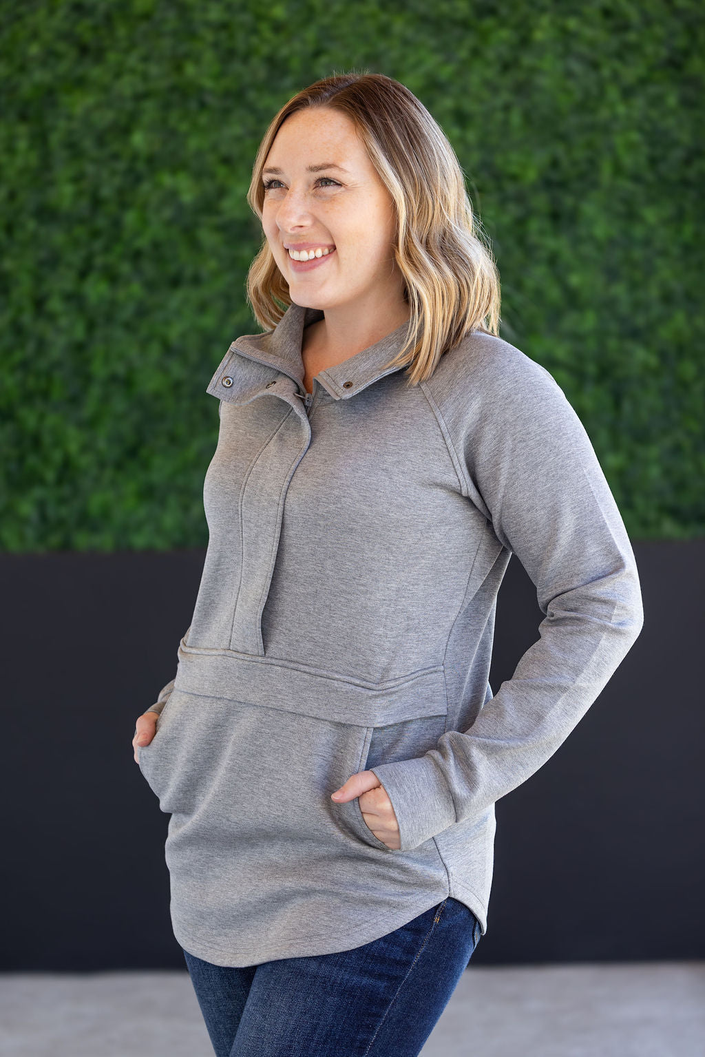 Michelle Mae Mia Scuba Halfzip - Grey