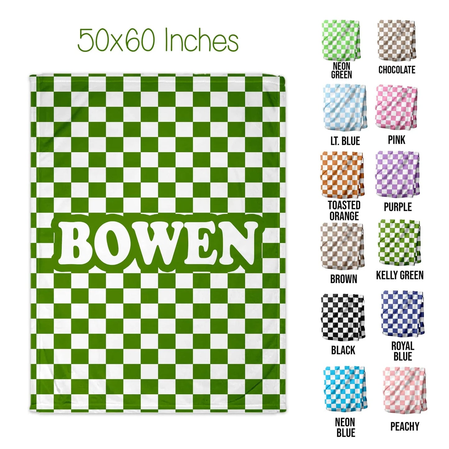 Preorder: Personalized Checkered Name Blanket