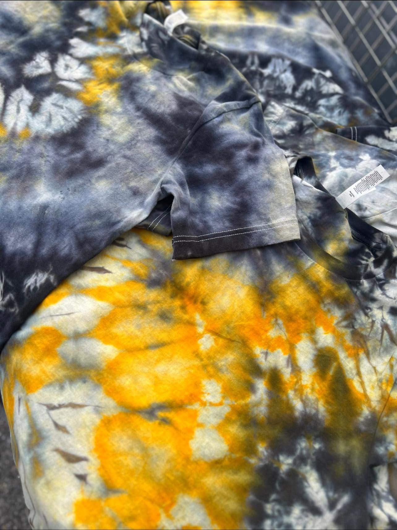 PREORDER: Black & Golden Yellow Ice Dye (multiple shirt options)