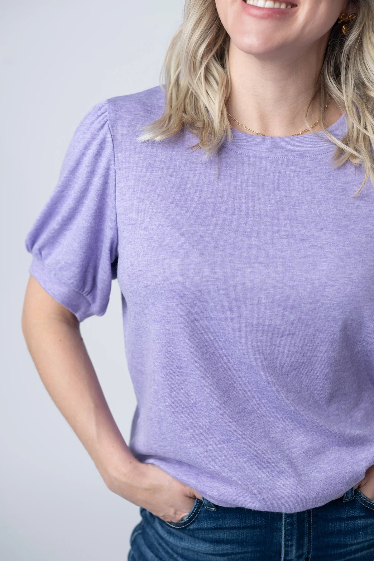 Michelle Mae  Katie Cozy Top - Heathered Purple